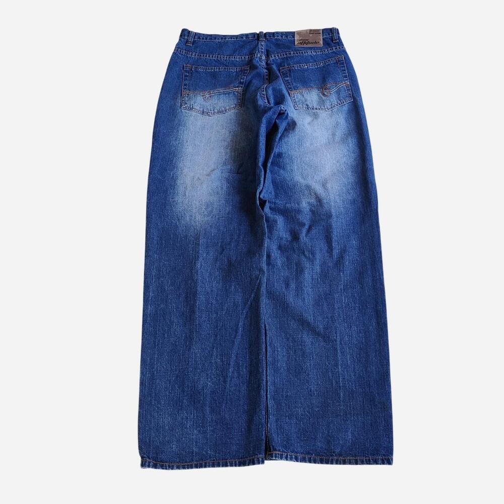 Y2K Denim Attitude blue baggy jeans with a sick fade